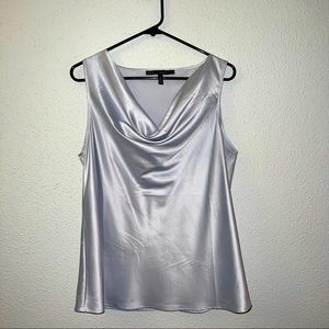 Cowl Neck Sleeveless Metallic Blouse